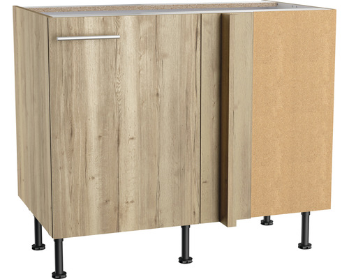 Optifit Eckunterschrank Erik290 BxTxH 100 x 58,4 x 87 cm wildeiche strukturiert matt zerlegt Anschlag reversibel KFER UEL116-8+