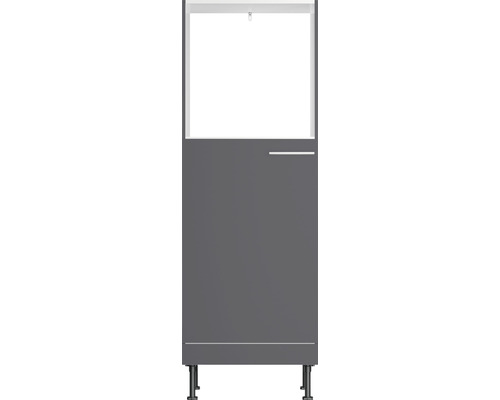 Grauer Badezimmerschrank mit Tür und Ablage
