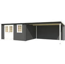 Gartenhaus Outdoor Life Reno inkl. Schleppdach und Rückwand 760 x 275 cm carbongrau-thumb-1