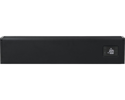 Schwarzes Klimagerät mit Digitalanzeige