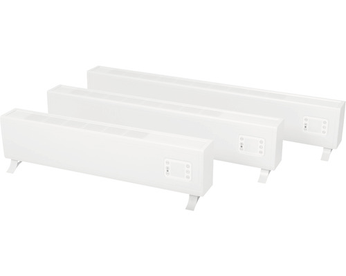 Drei weiße Konvektionsheizkörper in verschiedenen Größen