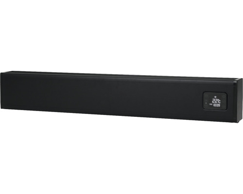 Schwarzer Heizkörper mit digitaler Anzeige