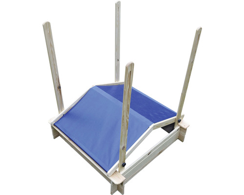 Holzsandkasten mit Sonnenschutz