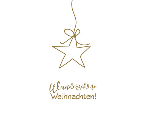 Weihnachtskarte mit Stern und dem Schriftzug Wunderschöne Weihnachten