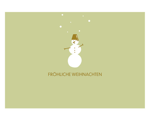 Weihnachtspostkarte fröhliche Weihnachten Schneemann 14,8x10,5 cm