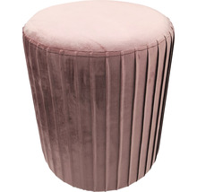 Runder Pouf mit Samtbezug und plissiertem Design
