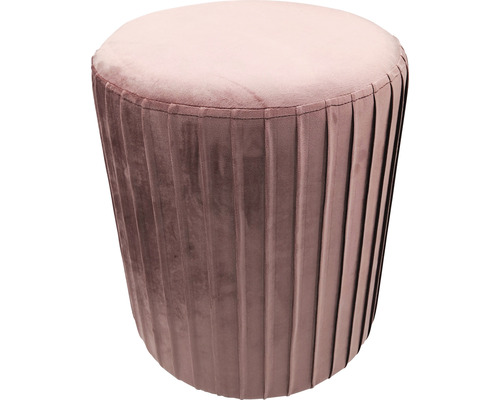 Runder Pouf mit Samtbezug und plissiertem Design