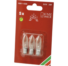 Fünf Christbaumkerzen 55 Volt 3 Watt im Blisterpack