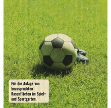 Fußball und Fußballschuhe auf Rasen für Spielplätze und Sportgärten