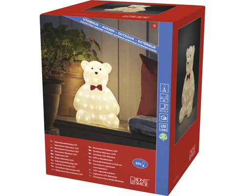 Leuchtfigur Konstsmide Teddybär | HORNBACH Acryl 64 LEDs LED