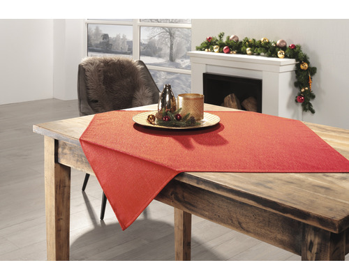 Tischdecke Weihnachten Uni rot 80 x 80 cm