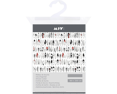 Verpackte Duschvorhang mit Surfbrettmuster, 180 x 200 cm