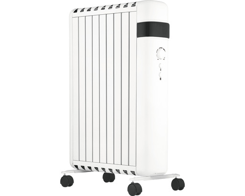 Weißer Ölradiator mit Rollen