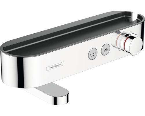 hansgrohe Badewannenarmatur mit Thermostat SHOWERTABLET SELECT 400 chrom 24340000 Hansgrohe Duschablage mit Thermostat und Brausefunktion