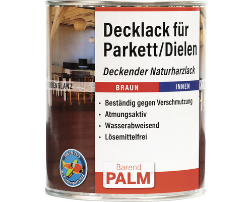 Barend PALM Decklack f. Parkett & Dielen braun 750 ml Farbdose mit Parkett und Dielen Lack, braun, für Innenräume