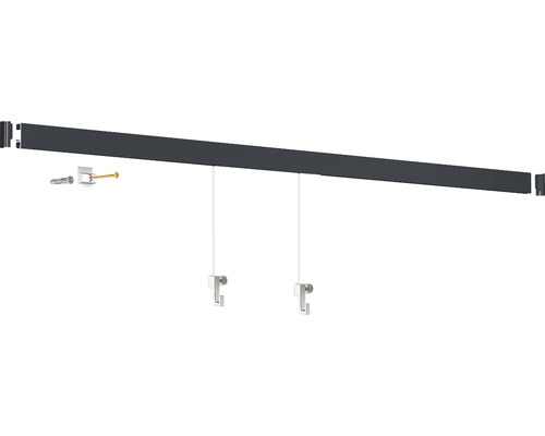 Bilderschiene mit Befestigungsmaterial und Aufhängeschnüren