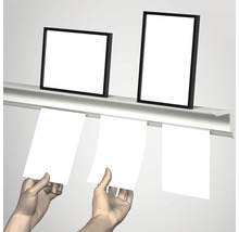 Posterleiste Info Rail mit Ablage weiß 200 cm