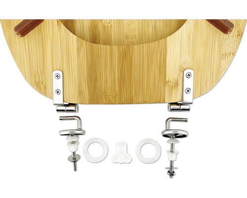 Toilettendeckel aus Bambus mit Befestigungsmaterial