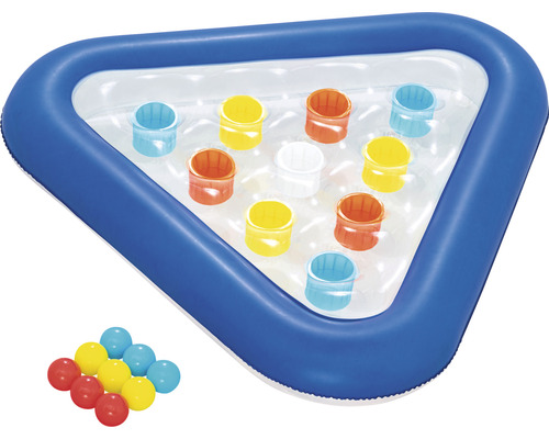 Wasserspielzeug Bestway Schwimmendes Pong Spiel 105x79 cm bunt Dreieckiges Planschbecken mit Bällen für Kinder
