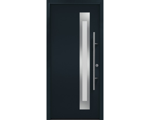 Haustür EcoStar ISOPRO IPS 790S 1100 x 2100 mm Links RAL 7016 anthrazitgrau inkl. Beschlag-Set, Edelstahl Stangengriff, Sicherheitsprofilzylinder mit 5 Schlüsseln Haustür mit vertikalem Fenster und Griff