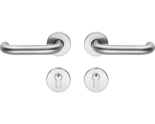 Edelstahl Türdrückergarnitur mit Schlüsselrosetten
