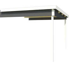 Teilansicht eines Carports mit Pfosten und Dachkonstruktion