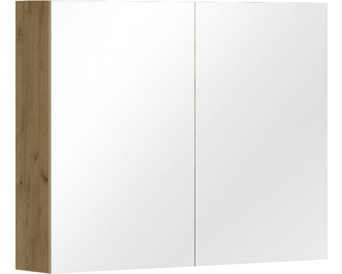 Spiegelschrank Allibert LUNIK 80 x 18 x 65 cm eiche halifax 2 IP 44 (fremdkörper- und spritzwassergeschützt)