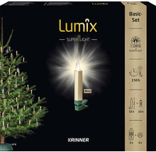 Lumix Christbaumkerzen Basic Set mit zwölf Kerzen und Fernbedienung in der Verpackung