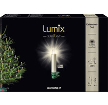 6er-Set kabellose LED Weihnachtsbaumkerzen Erweiterungs-Set Krinner Lumix Superlight Mini cashmer Lichterfarbe warmweiß inkl. Timerfunktion und Batterie