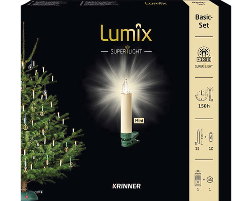 12er-Set LED Kerzenlichterkette Krinner Lumix Superlight Mini warmweiß inkl. Timerfunktion, Batterie und Fernbedienung 12er-Set LED Kerzenlichterkette Krinner Lumix Superlight Mini warmweiß inkl. Timerfunktion, Batterie und Fernbedienung