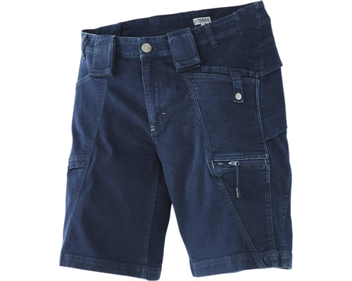 Dunkelblaue Arbeitsshorts mit mehreren Taschen.