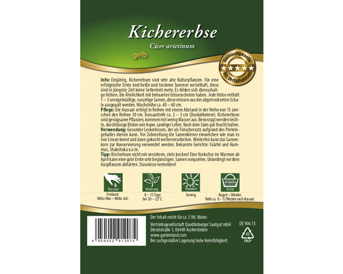 Kichererbsen Samenpackung