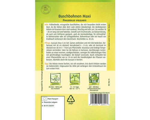 Buschbohnen Maxi Samenpackung