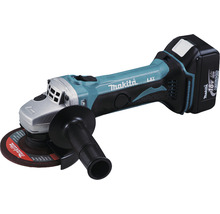 Makita Akku Winkelschleifer mit Schleifscheibe und Zusatzhandgriff