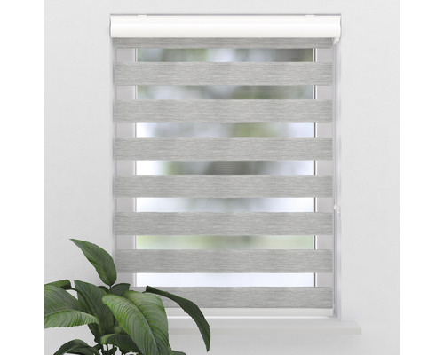 Fensterrollo mit horizontalen Streifen für variable Lichtdurchlässigkeit