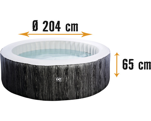 Aufblasbarer Whirlpool mit einem Durchmesser von 204 Zentimetern und einer Höhe von 65 Zentimetern