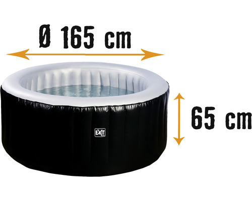 Aufblasbarer Whirlpool mit den Maßen 165 Zentimeter Durchmesser und 65 Zentimeter Höhe