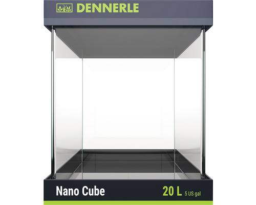 Aquarium DENNERLE Nano Cube 20 l mit schwarzer Rückwandfolie, Schaumstoffunterlage , Abdeckscheibe, Einsteigerbroschüre ca. 25 x 25 x 30 cm