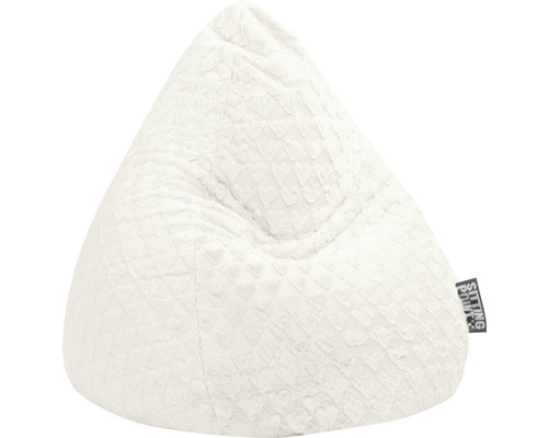 Sitzsack Sitting Point Beanbag Fluffy Hearts XL ca. 220 Liter weiß 70x110 cm Weißer Sitzsack in Dreiecksform