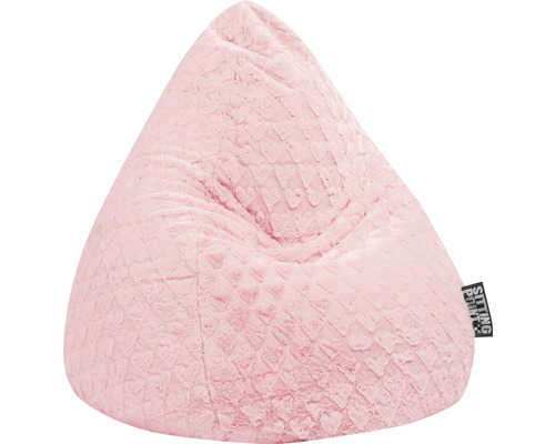 Sitzsack Sitting Point Beanbag Fluffy Hearts XL ca. 220 Liter rosa 70x110 cm Rosa Sitzsack in Kegelform