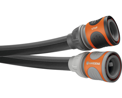 Gardena Textilschlauch mit Schnellkupplung und Wasserstop