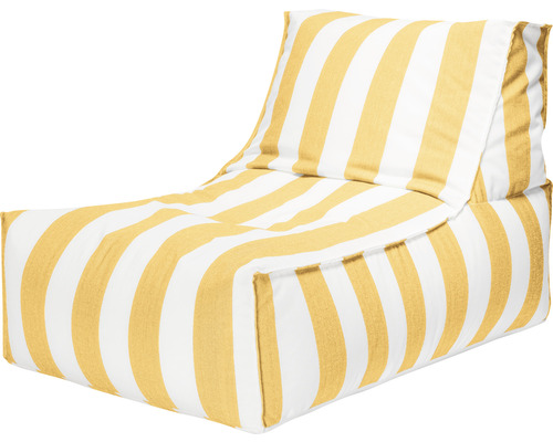 Sitzsessel Outdoor Sitting Point Santorin Rock ca. 280 Liter gelb/weiß 65x100x65 cm Gestreifter Sitzsack für den Innenbereich