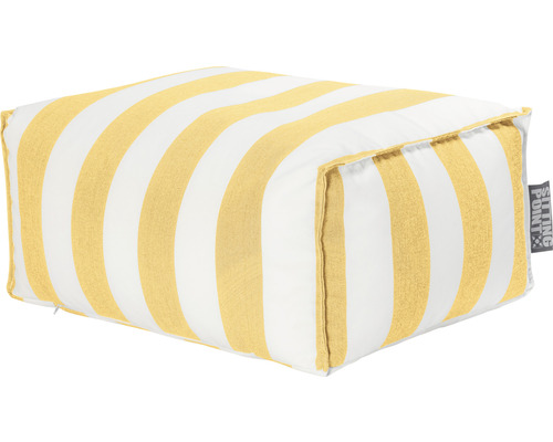 Sitzhocker Outdoor Sitting Point Roll Santorin ca. 100 Liter gelb/weiß 55x65x35 cm Quadratischer Sitzsack mit Streifenmuster