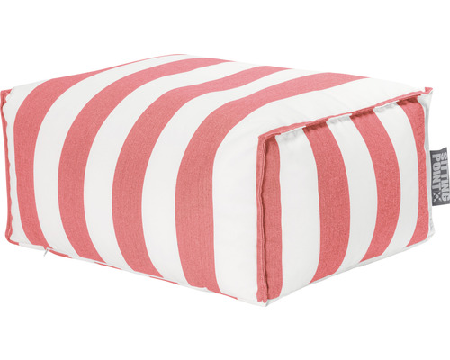 Sitzhocker Outdoor Sitting Point Roll Santorin ca. 100 Liter rot/weiß 55x65x35 cm Quadratischer Sitzpouf mit Streifenmuster