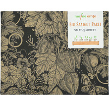 Bio Salat Saatgutpaket meine ernte Salatquartett mit 4 Sorten, Rauke, Feldsalat, Pflücksalat und Kopfsalat, samenfestes Saatgut