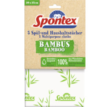 Spontex 5 Spül- und Haushaltstücher aus Bambus, 30x35 cm