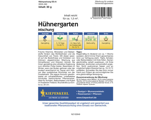 Hühnergarten Mischung für andere Verwendungszwecke