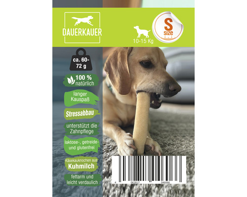 Dauerkausnack für Hunde, geeignet für Hunde von zehn bis 15 Kilogramm, circa 60 bis 72 Gramm, Größe S