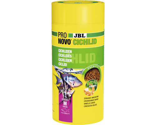 Granulatfutter JBL PRONOVO CICHLID GRANO M 1000 m JBL Pro Novo Cichlid Fischfutter für Cichliden