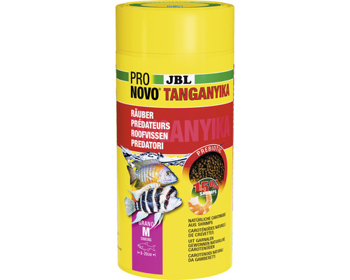 Granulatfutter JBL PRONOVO TANGANY GRANO M 1000 ml JBL Pro Novo Tanganyika M Fischfutter für Raubfische